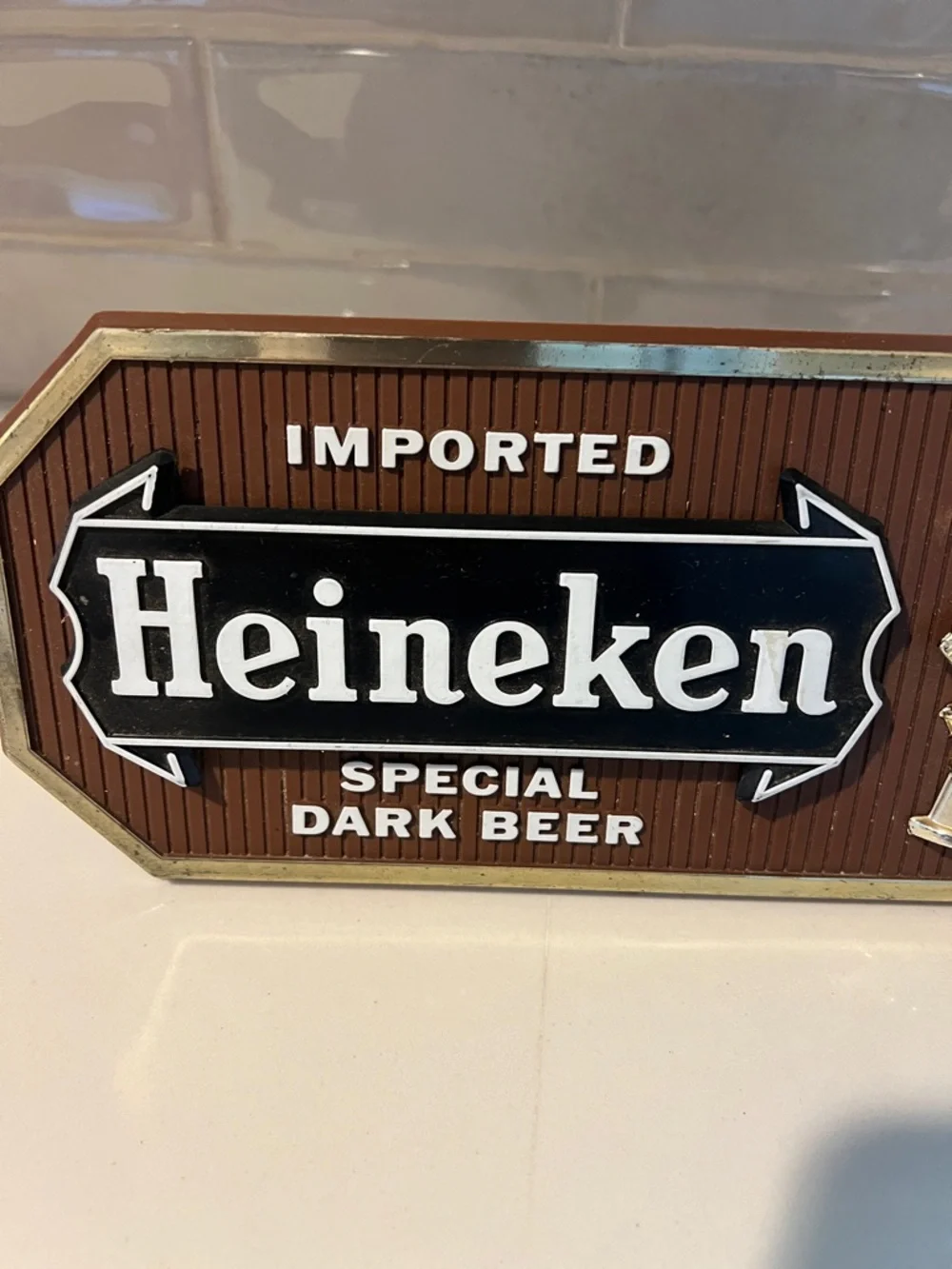 Heineken Special Dark Beer Bar Wall Plaque - Brown & Gold Vintage 70's